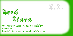 mark klara business card